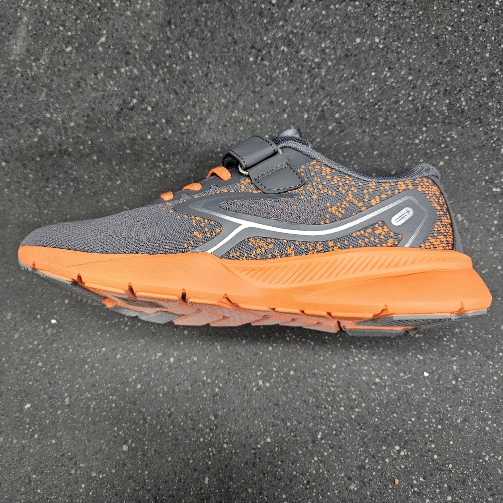 Dream Pairs Kids EZ Ons Gogetters Running Shoes Grey Orange NEW